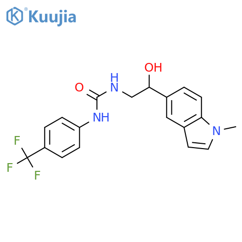 3-[2-hydroxy-2-(1-methyl-1H-indol-5-yl)ethyl]-1-[4-(trifluoromethyl)phenyl]urea structure