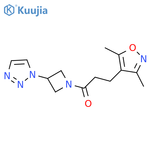 3-(3,5-dimethyl-1,2-oxazol-4-yl)-1-[3-(triazol-1-yl)azetidin-1-yl]propan-1-one structure