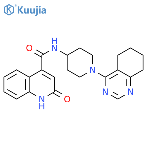 2-hydroxy-N-[1-(5,6,7,8-tetrahydroquinazolin-4-yl)piperidin-4-yl]quinoline-4-carboxamide structure