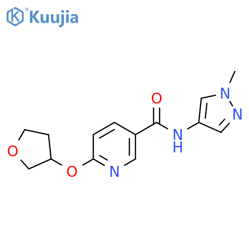 N-(1-methyl-1H-pyrazol-4-yl)-6-((tetrahydrofuran-3-yl)oxy)nicotinamide structure
