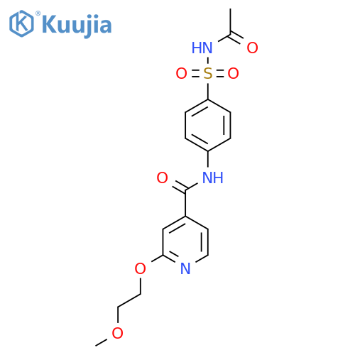 N-(4-(N-acetylsulfamoyl)phenyl)-2-(2-methoxyethoxy)isonicotinamide structure
