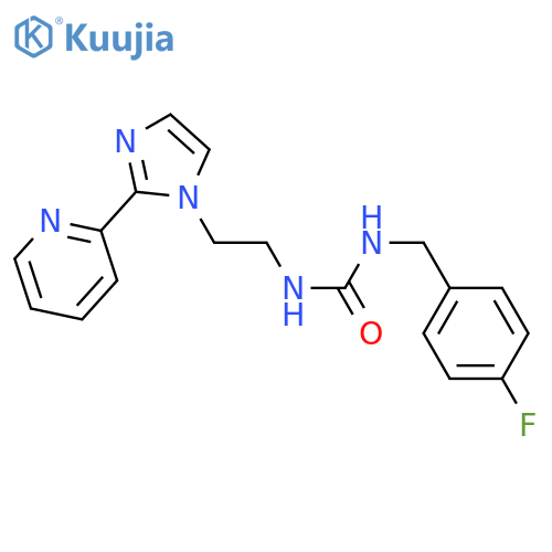 1-[(4-fluorophenyl)methyl]-3-{2-[2-(pyridin-2-yl)-1H-imidazol-1-yl]ethyl}urea structure