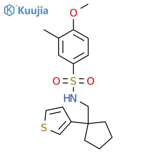 4-methoxy-3-methyl-N-{[1-(thiophen-3-yl)cyclopentyl]methyl}benzene-1-sulfonamide structure