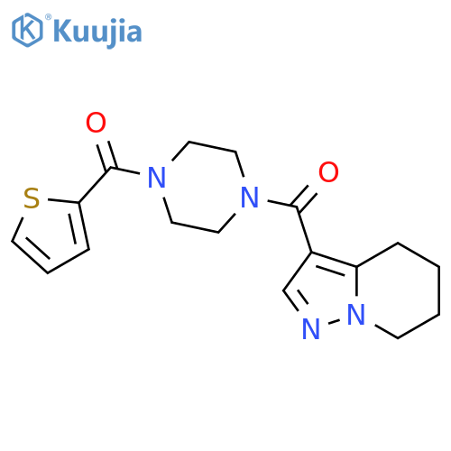 1-{4H,5H,6H,7H-pyrazolo[1,5-a]pyridine-3-carbonyl}-4-(thiophene-2-carbonyl)piperazine structure