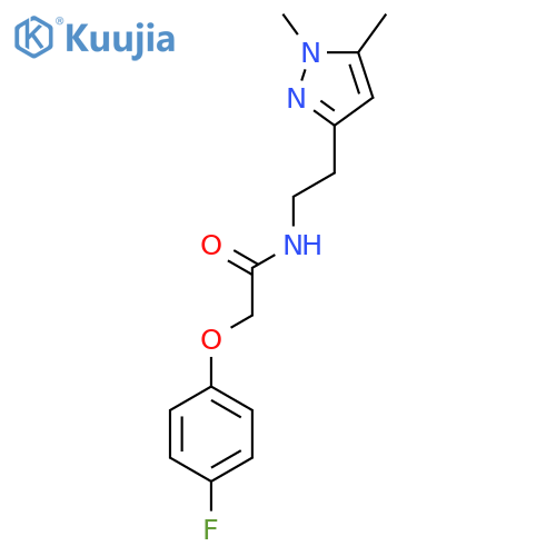 N-2-(1,5-dimethyl-1H-pyrazol-3-yl)ethyl-2-(4-fluorophenoxy)acetamide structure