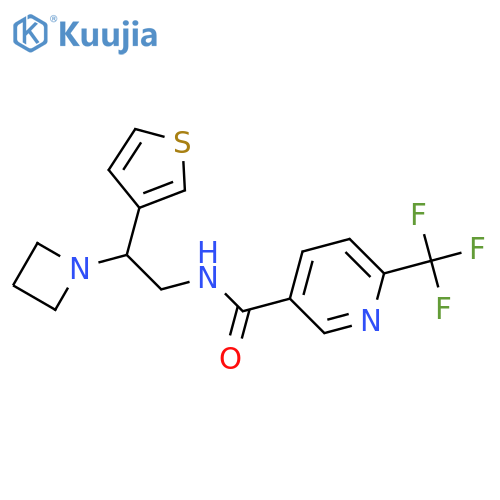 N-[2-(azetidin-1-yl)-2-(thiophen-3-yl)ethyl]-6-(trifluoromethyl)pyridine-3-carboxamide structure