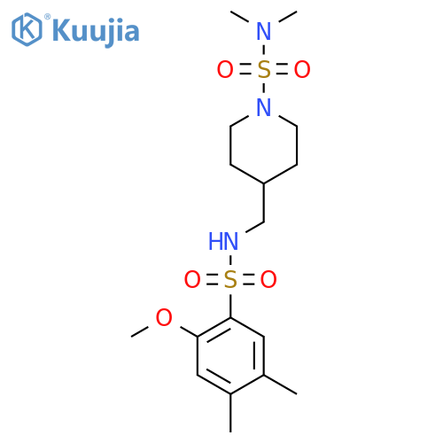 4-[(2-methoxy-4,5-dimethylbenzenesulfonamido)methyl]-N,N-dimethylpiperidine-1-sulfonamide structure