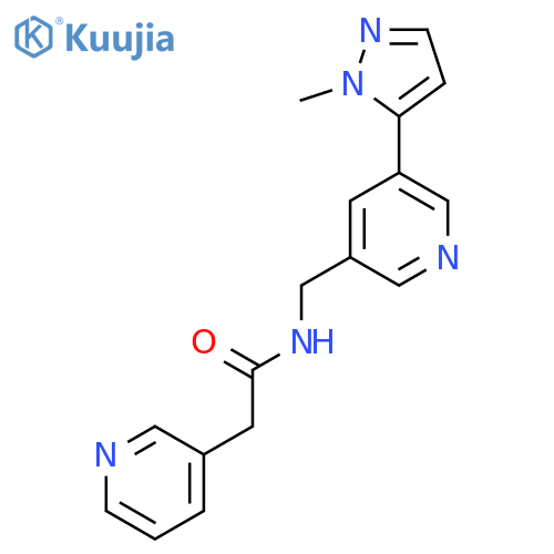 N-{5-(1-methyl-1H-pyrazol-5-yl)pyridin-3-ylmethyl}-2-(pyridin-3-yl)acetamide structure