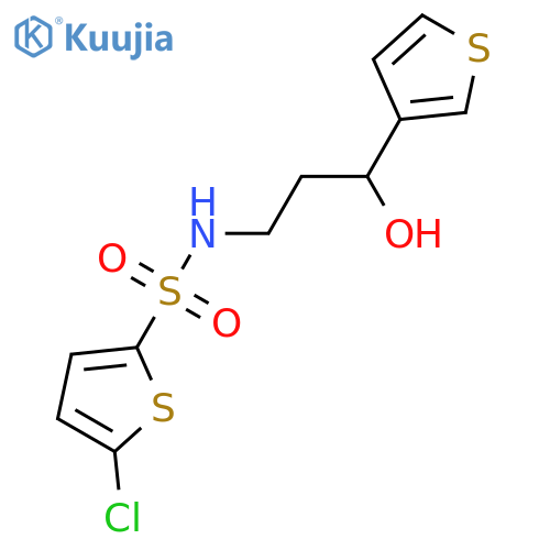 5-chloro-N-[3-hydroxy-3-(thiophen-3-yl)propyl]thiophene-2-sulfonamide structure