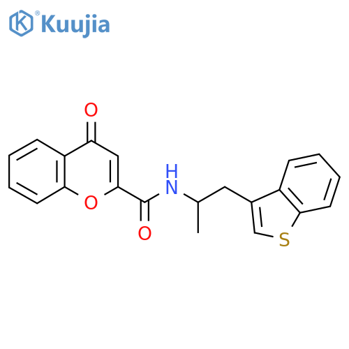 N-1-(1-benzothiophen-3-yl)propan-2-yl-4-oxo-4H-chromene-2-carboxamide structure