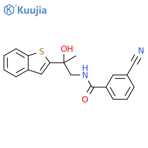 N-[2-(1-benzothiophen-2-yl)-2-hydroxypropyl]-3-cyanobenzamide structure