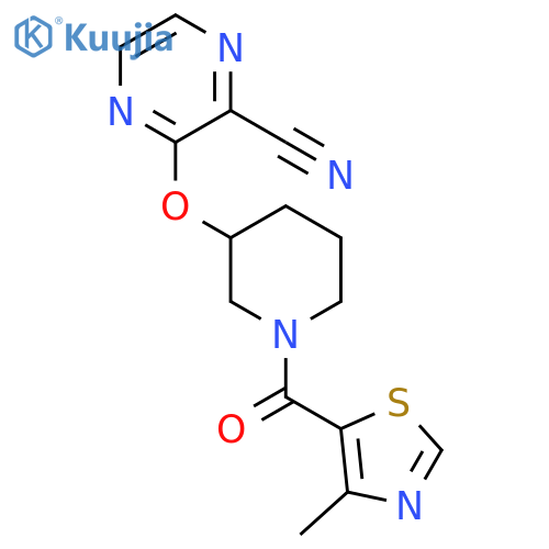 3-{[1-(4-methyl-1,3-thiazole-5-carbonyl)piperidin-3-yl]oxy}pyrazine-2-carbonitrile structure