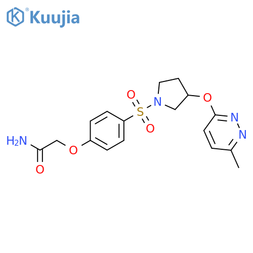 2-[4-({3-[(6-methylpyridazin-3-yl)oxy]pyrrolidin-1-yl}sulfonyl)phenoxy]acetamide structure