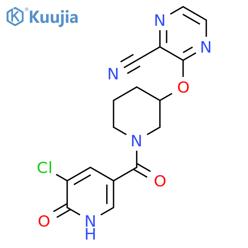 3-{[1-(5-chloro-6-hydroxypyridine-3-carbonyl)piperidin-3-yl]oxy}pyrazine-2-carbonitrile structure