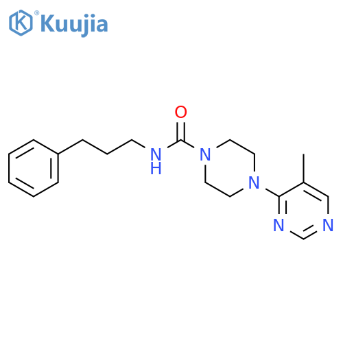 4-(5-methylpyrimidin-4-yl)-N-(3-phenylpropyl)piperazine-1-carboxamide structure