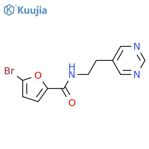 5-bromo-N-[2-(pyrimidin-5-yl)ethyl]furan-2-carboxamide structure