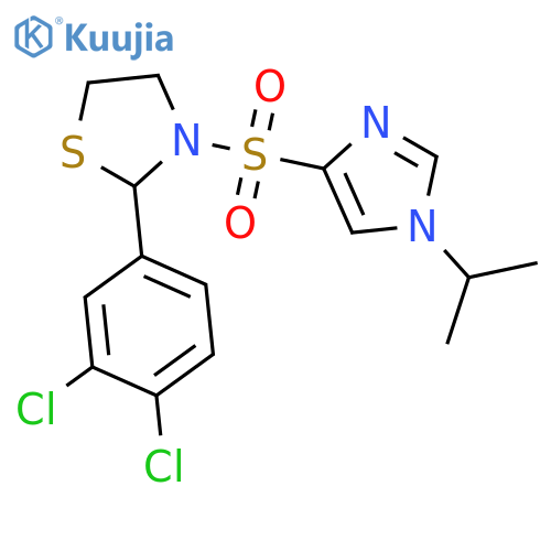 2-(3,4-dichlorophenyl)-3-(1-propan-2-ylimidazol-4-yl)sulfonyl-1,3-thiazolidine structure