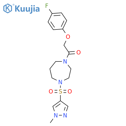 2-(4-fluorophenoxy)-1-{4-[(1-methyl-1H-pyrazol-4-yl)sulfonyl]-1,4-diazepan-1-yl}ethan-1-one structure