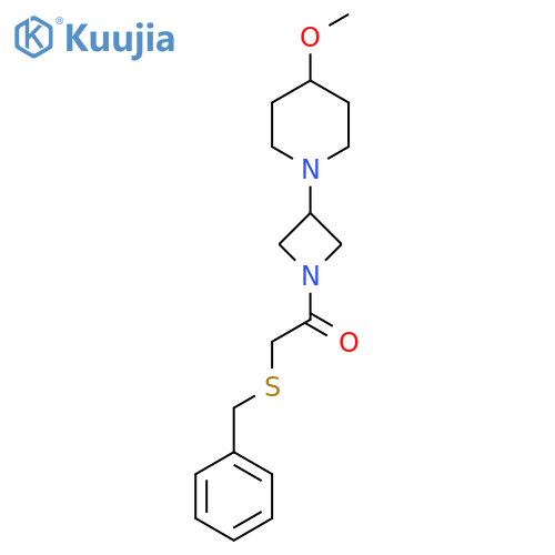 2-(Benzylthio)-1-(3-(4-methoxypiperidin-1-yl)azetidin-1-yl)ethanone structure