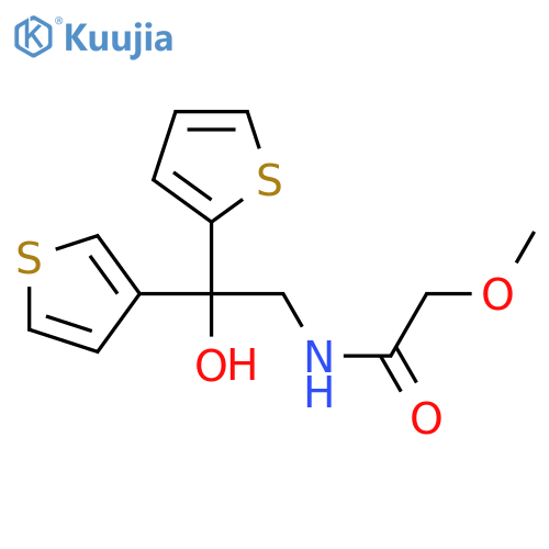 N-2-hydroxy-2-(thiophen-2-yl)-2-(thiophen-3-yl)ethyl-2-methoxyacetamide structure