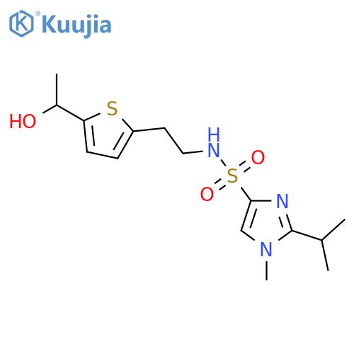 N-{2-[5-(1-hydroxyethyl)thiophen-2-yl]ethyl}-1-methyl-2-(propan-2-yl)-1H-imidazole-4-sulfonamide structure