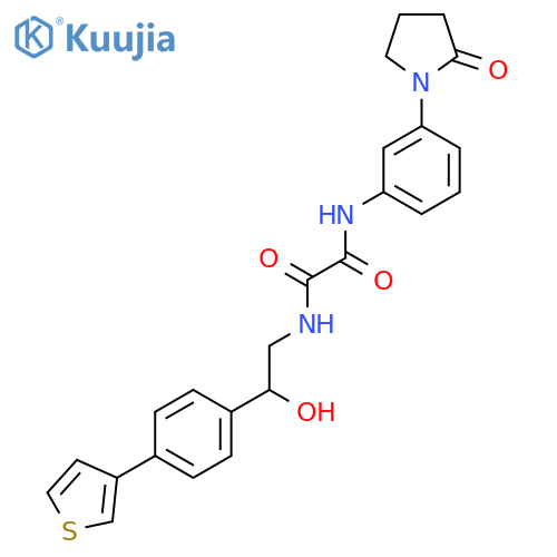N'-{2-hydroxy-2-[4-(thiophen-3-yl)phenyl]ethyl}-N-[3-(2-oxopyrrolidin-1-yl)phenyl]ethanediamide structure