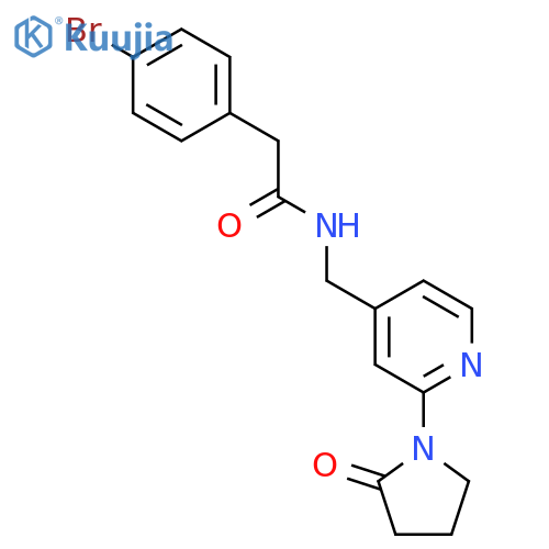 2-(4-bromophenyl)-N-{[2-(2-oxopyrrolidin-1-yl)pyridin-4-yl]methyl}acetamide structure