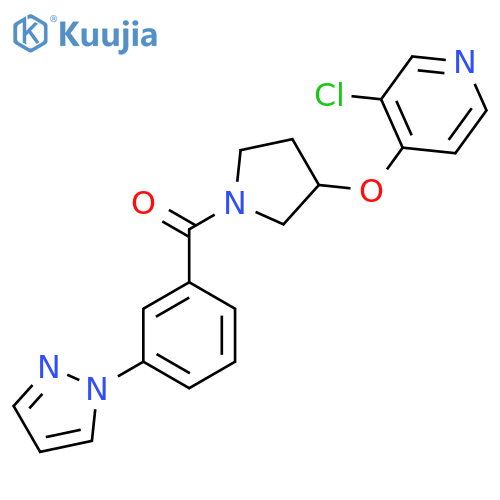 (3-(1H-pyrazol-1-yl)phenyl)(3-((3-chloropyridin-4-yl)oxy)pyrrolidin-1-yl)methanone structure