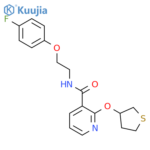 N-(2-(4-fluorophenoxy)ethyl)-2-((tetrahydrothiophen-3-yl)oxy)nicotinamide structure