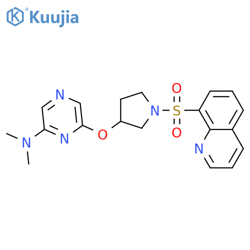N,N-dimethyl-6-{[1-(quinoline-8-sulfonyl)pyrrolidin-3-yl]oxy}pyrazin-2-amine structure