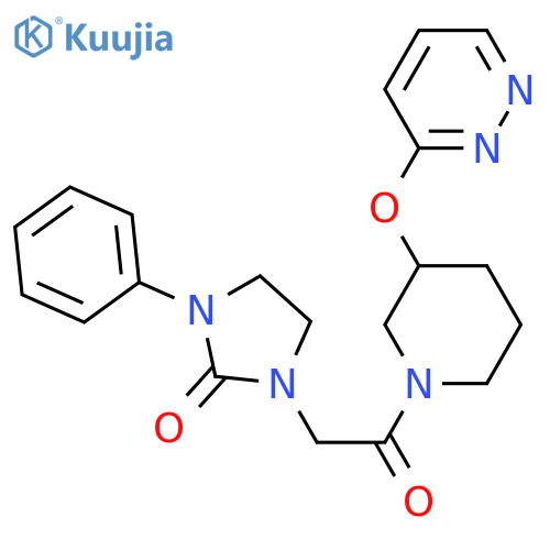 1-{2-oxo-2-[3-(pyridazin-3-yloxy)piperidin-1-yl]ethyl}-3-phenylimidazolidin-2-one structure