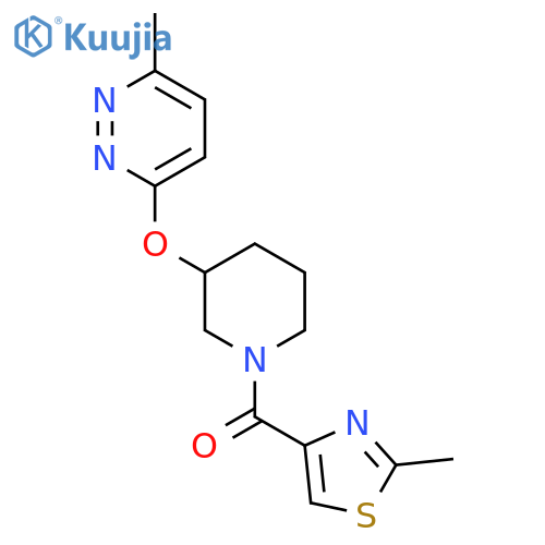 3-methyl-6-{1-(2-methyl-1,3-thiazole-4-carbonyl)piperidin-3-yloxy}pyridazine structure