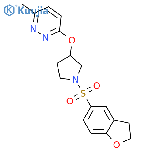 3-{[1-(2,3-dihydro-1-benzofuran-5-sulfonyl)pyrrolidin-3-yl]oxy}-6-methylpyridazine structure