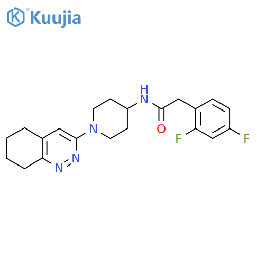 2-(2,4-difluorophenyl)-N-[1-(5,6,7,8-tetrahydrocinnolin-3-yl)piperidin-4-yl]acetamide structure
