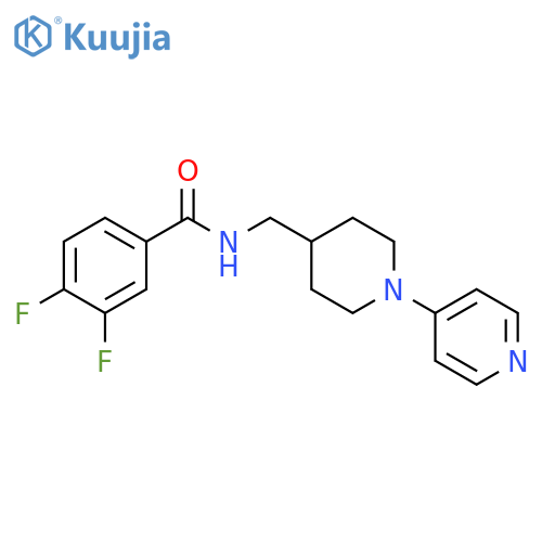 3,4-difluoro-N-{[1-(pyridin-4-yl)piperidin-4-yl]methyl}benzamide structure