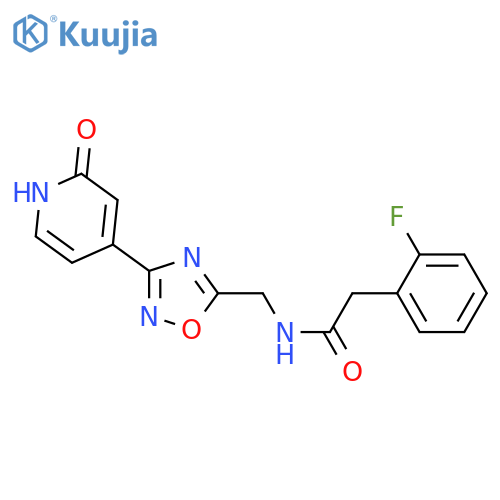 2-(2-fluorophenyl)-N-{[3-(2-oxo-1,2-dihydropyridin-4-yl)-1,2,4-oxadiazol-5-yl]methyl}acetamide structure