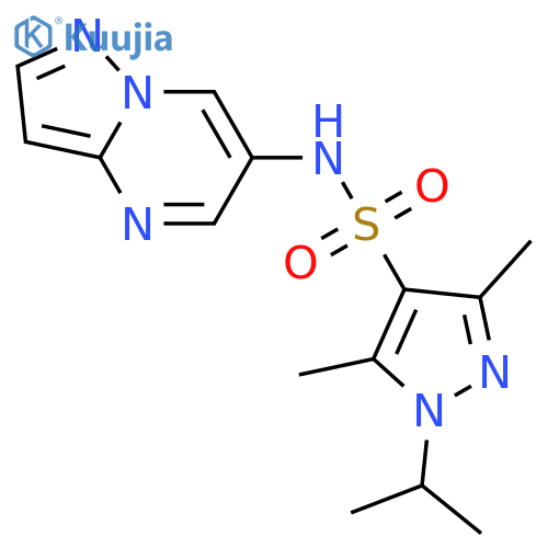 3,5-dimethyl-1-(propan-2-yl)-N-{pyrazolo[1,5-a]pyrimidin-6-yl}-1H-pyrazole-4-sulfonamide structure