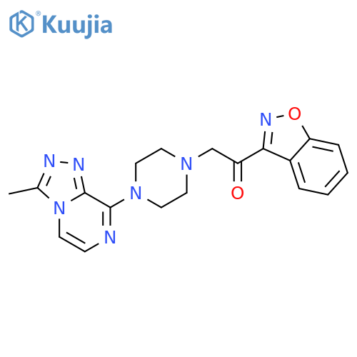 2-(1,2-benzoxazol-3-yl)-1-(4-{3-methyl-[1,2,4]triazolo[4,3-a]pyrazin-8-yl}piperazin-1-yl)ethan-1-one structure