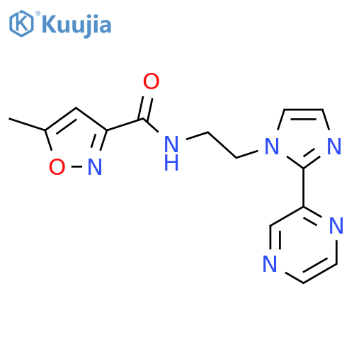 5-methyl-N-{2-[2-(pyrazin-2-yl)-1H-imidazol-1-yl]ethyl}-1,2-oxazole-3-carboxamide structure