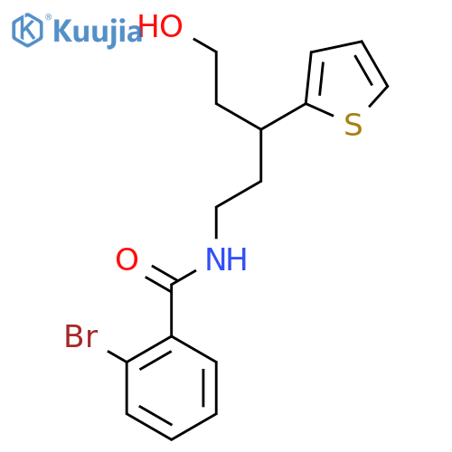 2-bromo-N-[5-hydroxy-3-(thiophen-2-yl)pentyl]benzamide structure