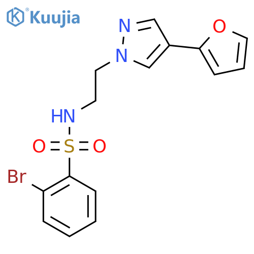 2-bromo-N-{2-[4-(furan-2-yl)-1H-pyrazol-1-yl]ethyl}benzene-1-sulfonamide structure