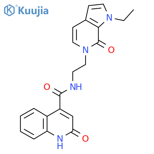 N-(2-{1-ethyl-7-oxo-1H,6H,7H-pyrrolo2,3-cpyridin-6-yl}ethyl)-2-hydroxyquinoline-4-carboxamide structure