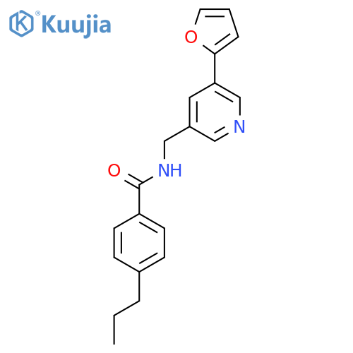 N-{5-(furan-2-yl)pyridin-3-ylmethyl}-4-propylbenzamide structure