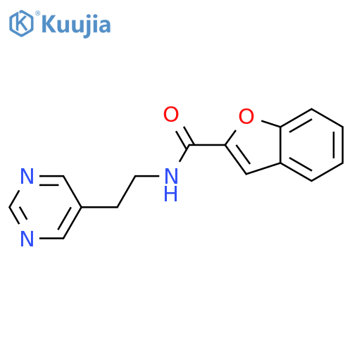 N-[2-(pyrimidin-5-yl)ethyl]-1-benzofuran-2-carboxamide structure