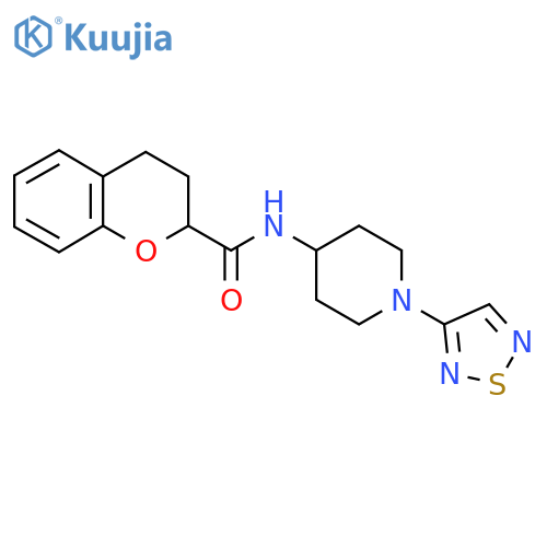 N-[1-(1,2,5-thiadiazol-3-yl)piperidin-4-yl]-3,4-dihydro-2H-1-benzopyran-2-carboxamide structure
