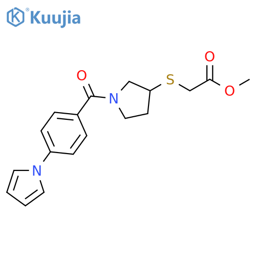 methyl 2-({1-[4-(1H-pyrrol-1-yl)benzoyl]pyrrolidin-3-yl}sulfanyl)acetate structure