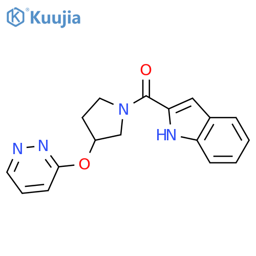 2-[3-(pyridazin-3-yloxy)pyrrolidine-1-carbonyl]-1H-indole structure