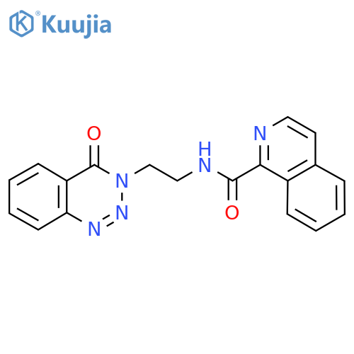 N-[2-(4-oxo-3,4-dihydro-1,2,3-benzotriazin-3-yl)ethyl]isoquinoline-1-carboxamide structure