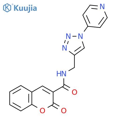 2-oxo-N-{1-(pyridin-4-yl)-1H-1,2,3-triazol-4-ylmethyl}-2H-chromene-3-carboxamide structure