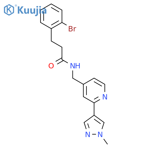 3-(2-bromophenyl)-N-{[2-(1-methyl-1H-pyrazol-4-yl)pyridin-4-yl]methyl}propanamide structure